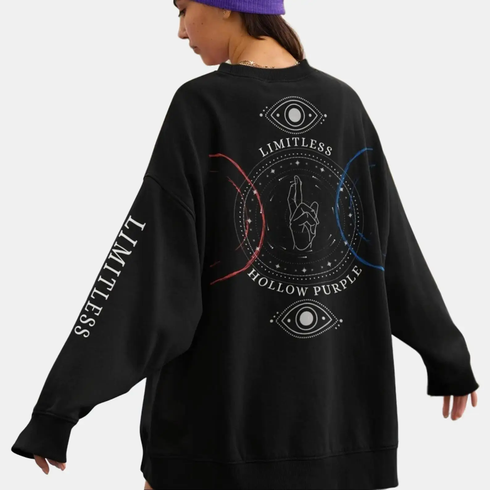 Limitless Unisex Anime Sweatshirt, Gojo Inspired, Aesthetic, Minimalist Gothic Limitless Crewneck, tee-shirt, Pullover, Subtle Japanese Anime Crewneck