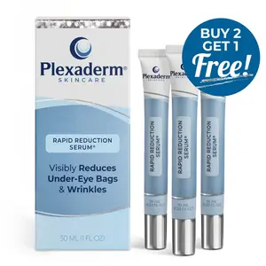 Buy 2, Get 1 Free Plexaderm Rapid Reduction Serum - Anti Aging Wrinkle Remover for Face 30ml Tightening Skincare Comfort Radiant Look Visibly Reduces Under-Eye Bags & Wrinkles Buy 2 Get 1 Free