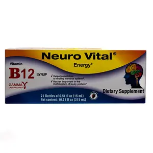 Neuro Vital Liquid Vitamin B12 Focus Supplement - Edible Dietary Support for Brain Health, Fatigue Relief, Maintains a Healthy Nervous System, Metabolism (Individual Bottles, My Store, No Excessive Additives Note)