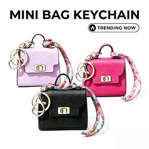 Women's 3PCS PU Leather Floral Embossed Mini Pouches - Fashionable Handbag, Coin Purse, Keychain with Purse Chain Charms, 8x8x4 cm Compact Portable Bag for Keys, Lipstick, Change, Mini Gifts (Red, Rose Red, Orange Flap Square)