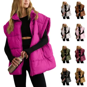 Molitree Women Oversized Puffer Vest Lightweight Warm Sleeveless Puffy Bubble Outerwear Jackets Coats with Pockets Winter Casual