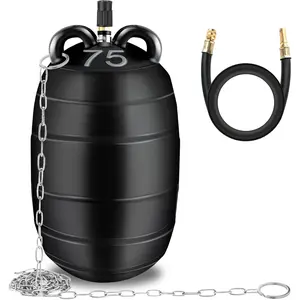 3 Inch Inflatable Pipe Plug Sewer Test Plug with 39.37" Hose and Chain Inflatable Balloon Rubber Plug for Water Pressure Testing Water Flow Blocking and Pipe Leak Inspection