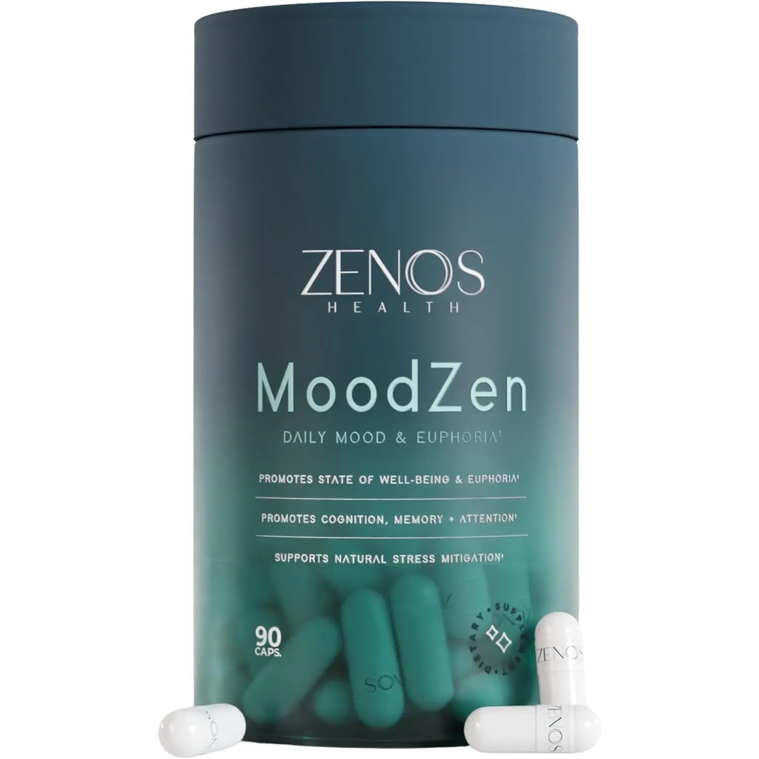 Zenos Health MoodZen - Daily Mood & Euphoria Supplement with 90 Capsules for Natural Stress Relief & Cognitive Performance Support