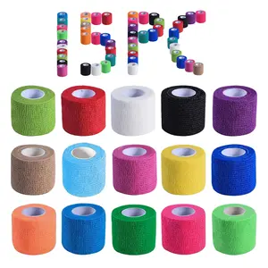 15 Pack Self Adhesive Bandage Wrap - 2 Inch x 5 Yards Cohesive Tape for Sports, Ankle, Wrist & Pet Care - Breathable Elastic Vet Wrap Athletic Support Mix Colors