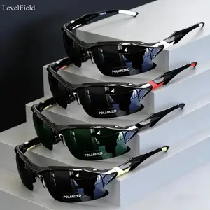 LevellField 4-Pack Polarized Sports Sunglasses for Men & Women Lightweight UV400 Protection Windproof Anti-Glare Ideal for Running Baseball Fishing Golf Outdoor Activities