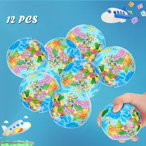 Roylanz 12pcs World Map Squeeze Balls, Tellurion Theme Foam Squeeze Ball, Finger Exercise Toy, School Carnival Reward, Party Favors Gift for Kids