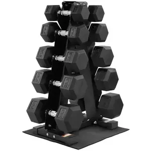 BalanceFrom Dumbbell Weight Set with Storage Rack with Pair of 10, 15, 20, 25, 30 lbs
