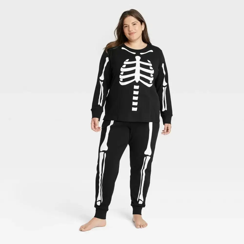 Women's Plus Size Halloween Skeletons Matching Family Pajama Set - Hyde & EEK! B Loungewear Womenswear