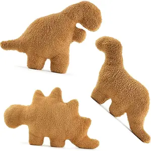 3 Packs 18 Inch Dino Nugget Pillow Plush Stuffed Animal Toy, Dinosaur Chicken Nugget Pillow for Dinosaur Party Decor, Birthday Christmas Valentine Gift for Kids Boys Girls