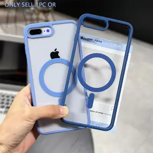 New Magnetic Wireless Charging Protective Case Protection for IPhone 11 12 13 14 15 Pro Max Plus 7 8Plus SE Hard Acrylic Cover Protector Accessories