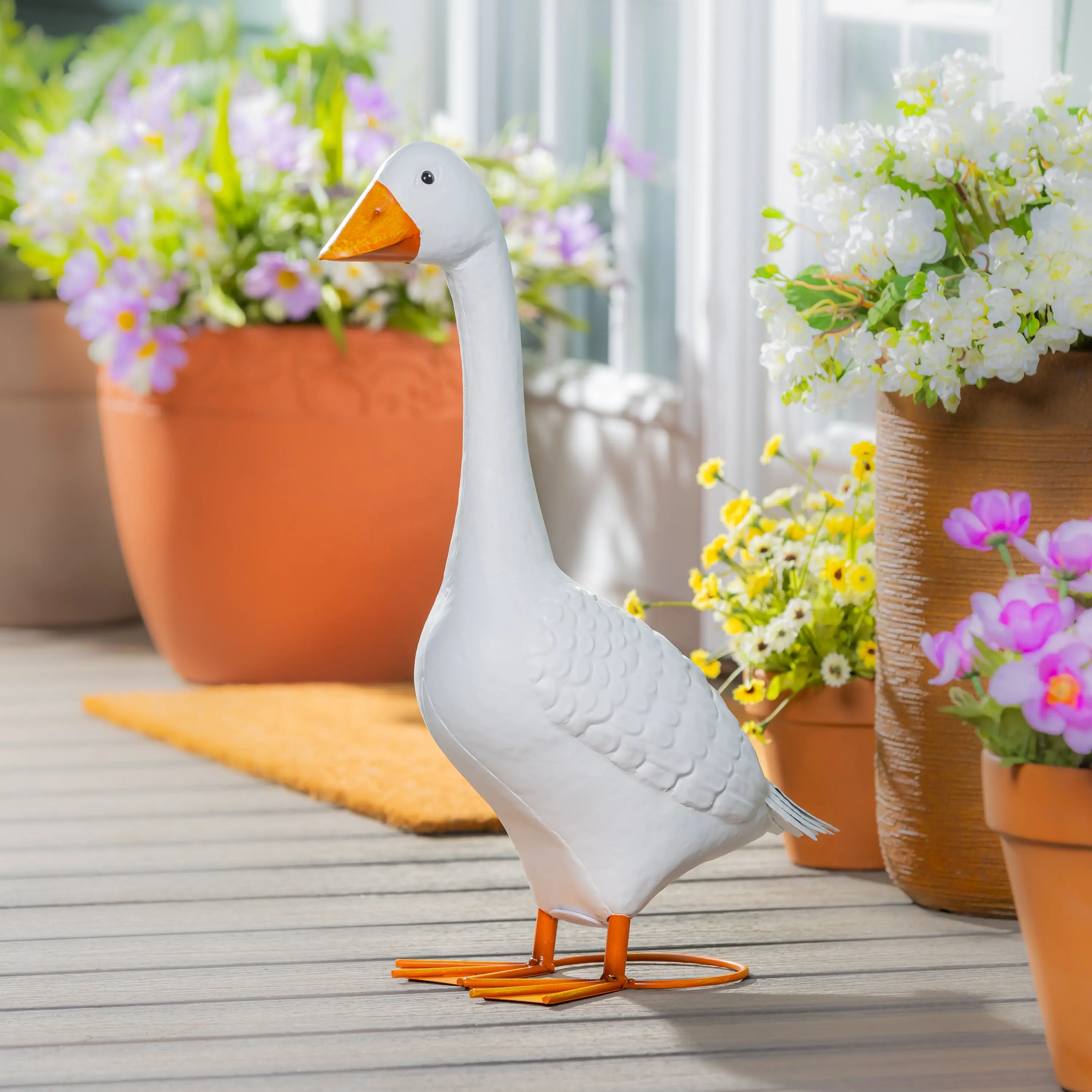Giddy The Goose, Metal Porch Statue, 21"H