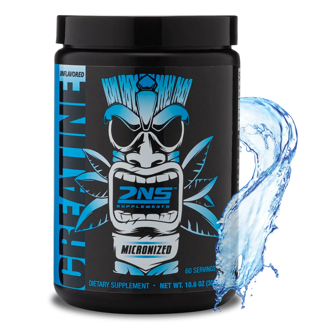 2NS Creatine: Unflavored & Micronized Powder, 60 Servings