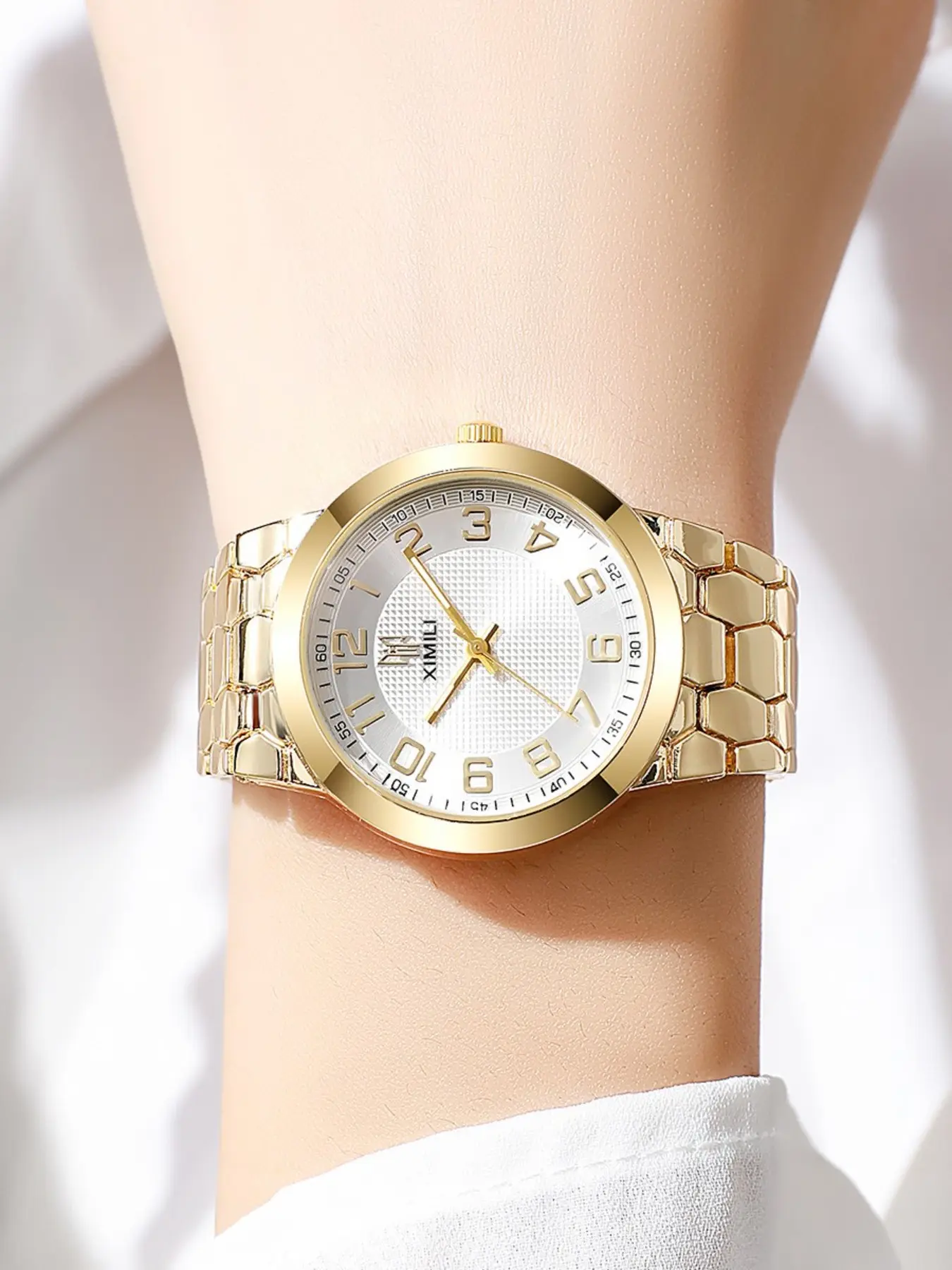 Women's Elegant Round Watch, Casual Style, Casual Fashion Wristwatch, Quartz Wrist Watches, Quartz Movement, Zinc Alloy Case, Button Cell Battery, Perfect for School and Daily Wear