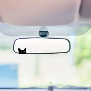 4PCS/SET Mini Black Cat Peeking Style Car Sticker for Car Rearview Mirror, Motorcycle Decoration, A Must for Vehicle Decoration & Cute, Personalized Enthusiasts, Decal for Cars