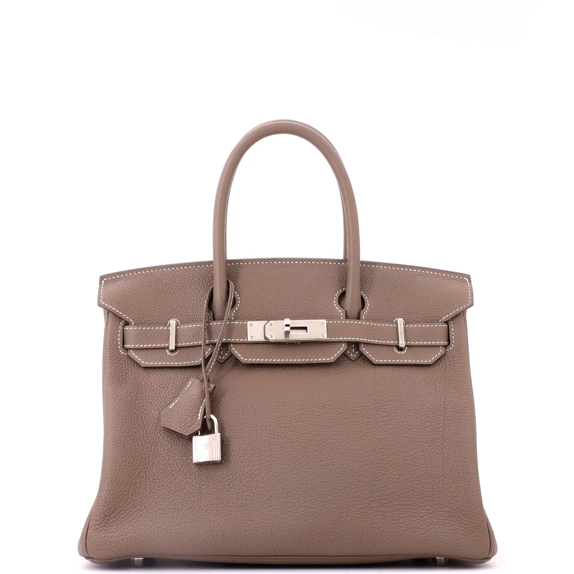 Pre-owned HERMÈS Leather Tote Bags REBAG Hermes Birkin Handbag Grey Togo with Palladium Hardware 30 by Rebag