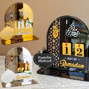 Ramadan Countdown Calendar with Stand – Acrylic Number Blocks 1-30 for Eid al-Fitr, Educational Islamic Home Decor for Muslim Families, Ramadan Kareem Gift for Faith Celebrations, Modern Festive Vibe