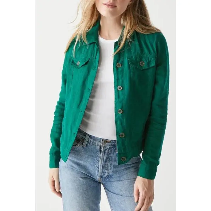 Jean Linen Jacket- Ivy Green