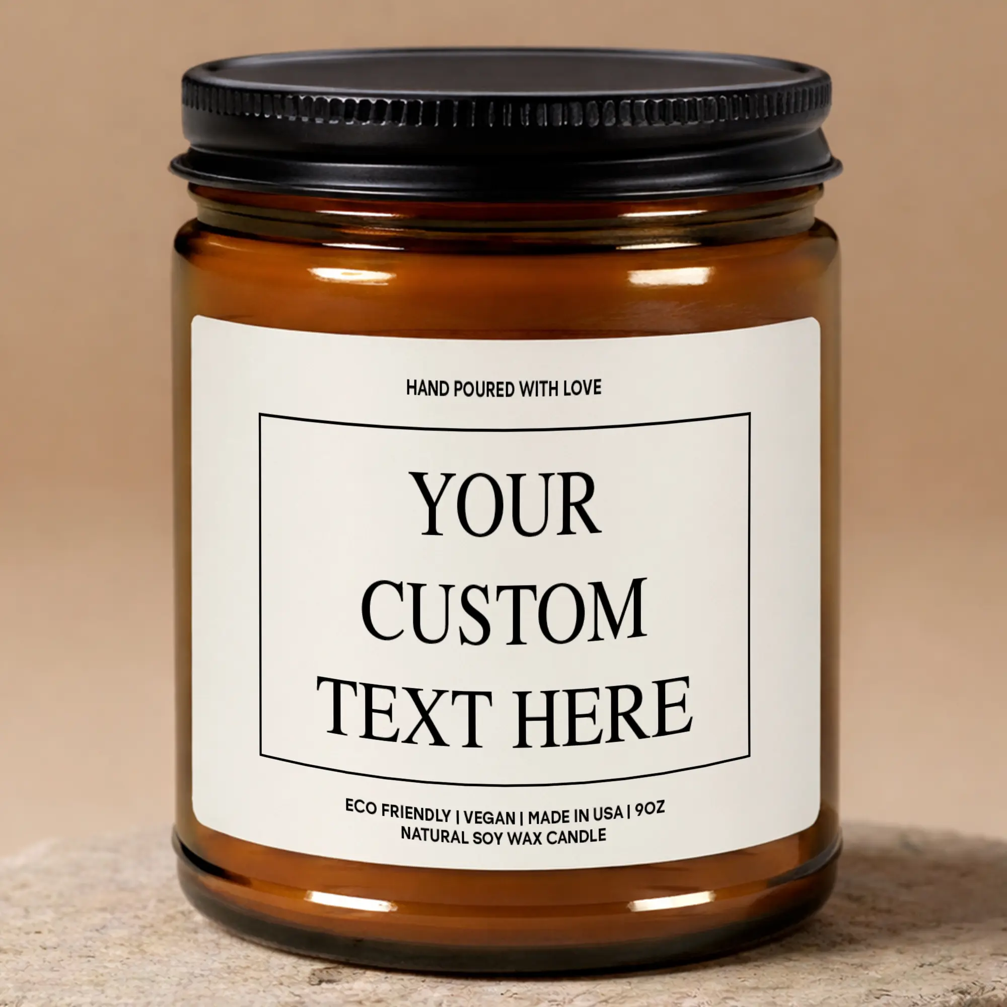 MAKEAGIFT Custom Text Vegan Soy Candle, Personalized Home Decor Gifts, Personalized Gift, Custom Message Gift