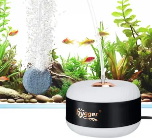 hygger 3W/8W Aquarium Air Pump, Powerful 50GPH/140GPH Adjustable Fish Tank Aerator, Ultra Quiet Oxygen Pump Aquarium Bubbler with Accessories for up to 300 Gallon Tank Aquarium Bubble Tube