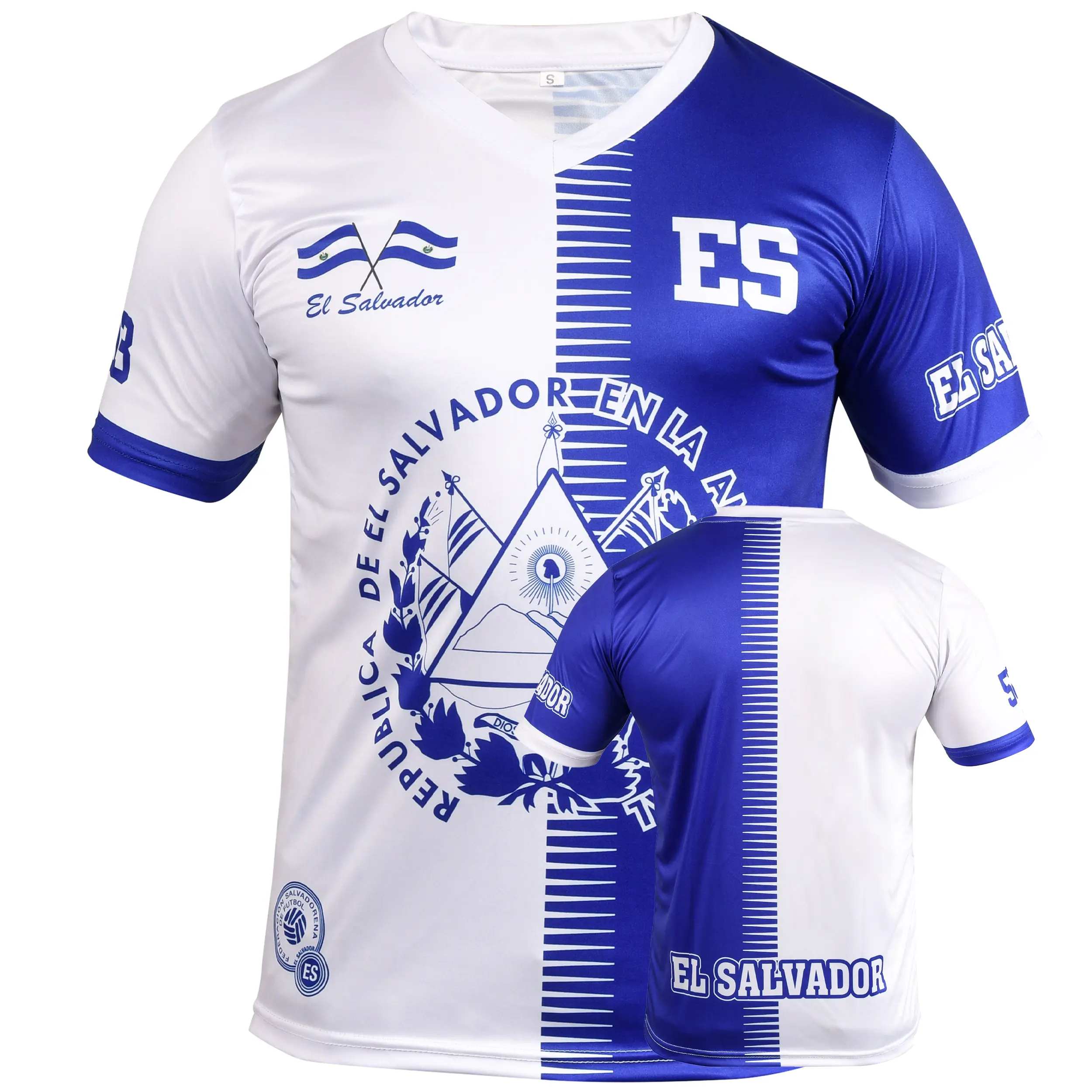 Fox & Fury El Salvador Soccer Jersey - El Salvador Shirt - El Salvador Men/Women/Unisex Short Sleeve