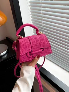 Mini Solid Color Handbag, Casual Crossbody Messenger Bag, Versatile Plain Design, All-Season Fashion Accessory, Stylish Shoulder Bag, Fashionable Shoulder Bag