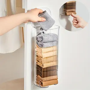 Wall Mounted Storage Box, 1 Count Pull-out Hanging Underwear Socks Storage Box with Cover, Household Storage Organizer for Bathroom, Bedroom, Dorm, Kitchen Bin, Multifunctional Storage Bin, Home Organizing, Multipurpose Storage, Hanging Clothes Storage