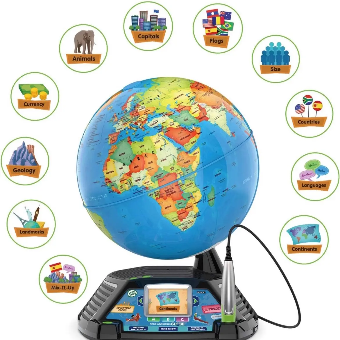 LeapFrog Magic Adventures Globe Educational Gift Set Boys Girls Multicoloured Game Musical