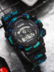 Sporty Electronic Watch, Multi-Function Night Glow Waterproof Student Wristwatch, Three Color Camouflage Outdoor Watch, Digital Quartz Watch, Single Pack