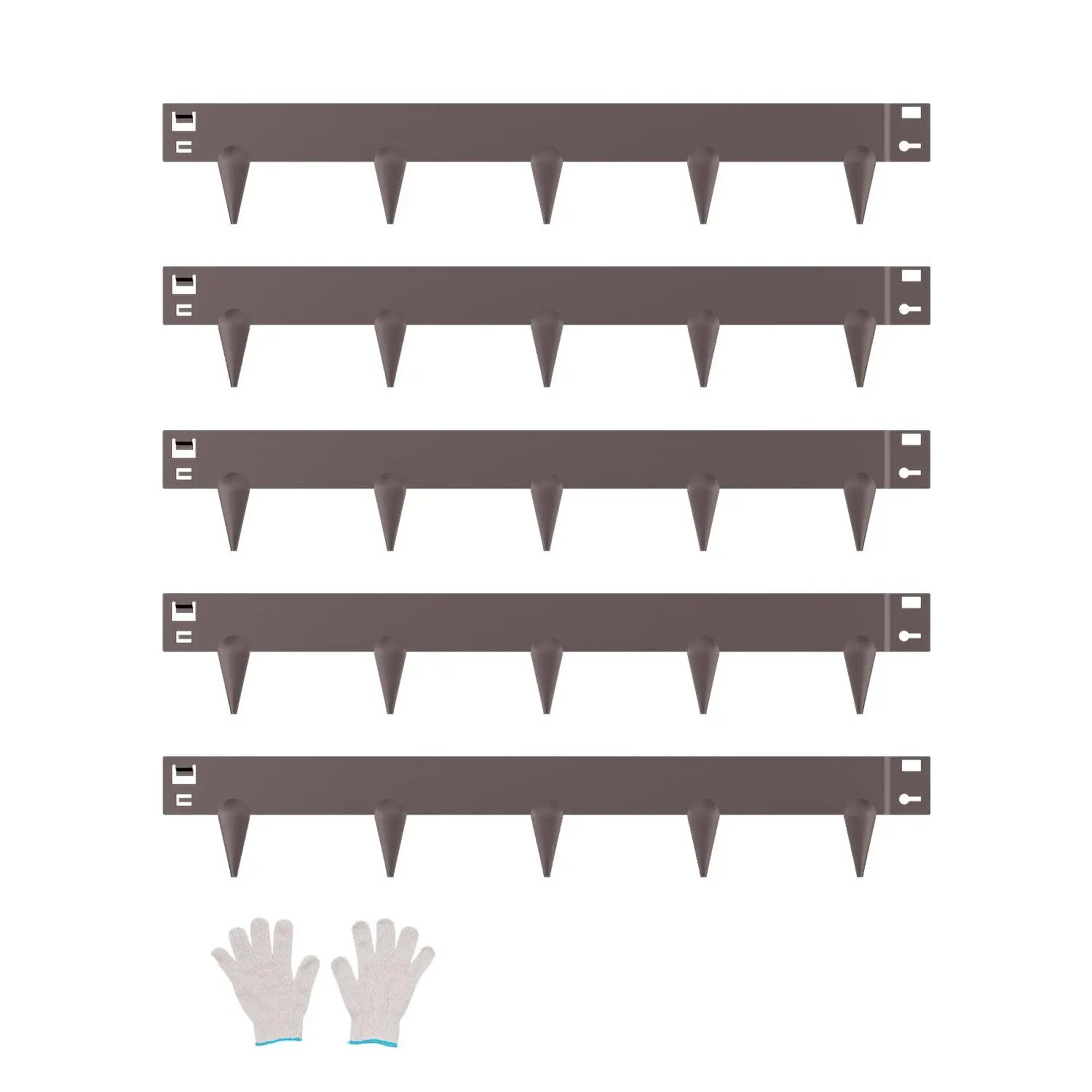 【FathersDayGift】VEVOR Steel Landscape Edging, 5 Packs 39 x 3 in Rust-Resistant Metal Landscape Edging, Bendable Garden Edging Border, Heavy Duty Lawn Edging, Easy-to-Install, Flower Bed Yard Pathway Divider BrownSummervibes