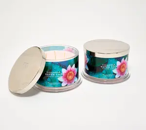 HomeWorx by Slatking + Co. S/2 18oz Coastal Water Lily Candles