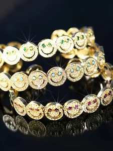 Luxurious Copper Chain Bracelet with Sparkling Cubic Zirconia Stones, Casual All-Season Accessory for Women & Girls, Exquisite Bracelet, Trendy Stack Bangle, Stackable Bracelets