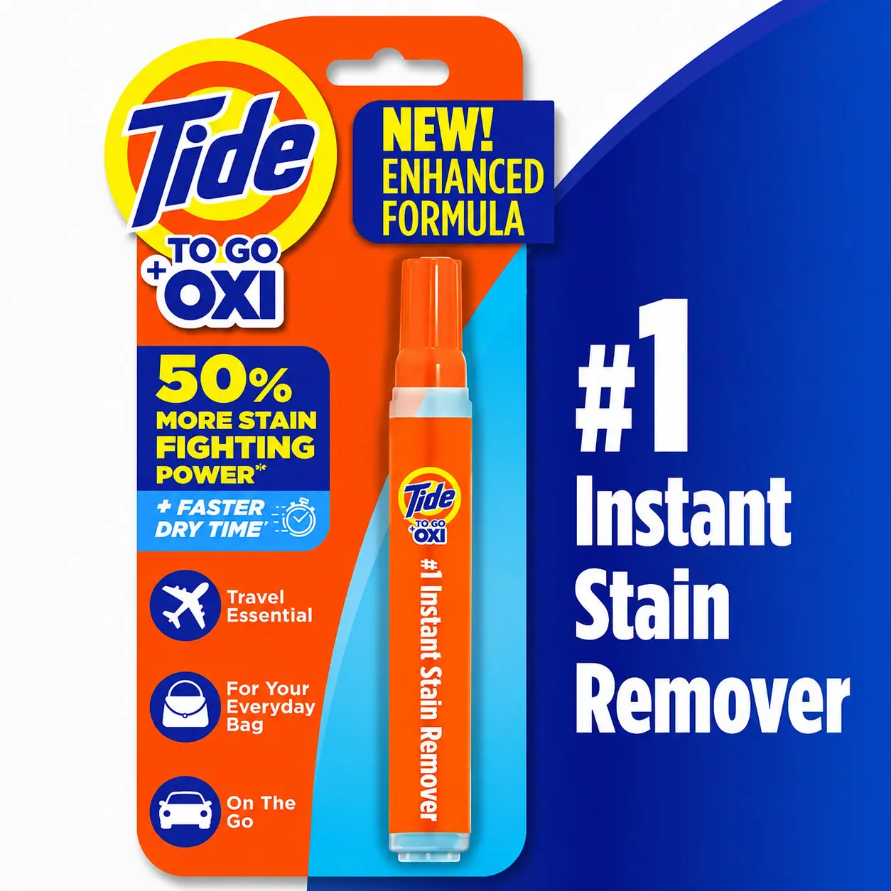 Tide Stain Remover for Clothes, To Go Pen, Instant Spot Remover for Clothes, Travel & Pocket Size, 1 Count