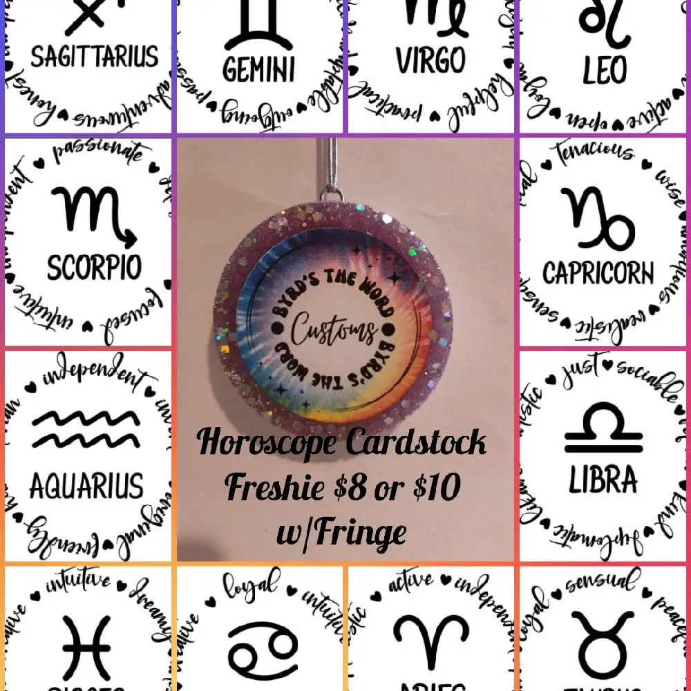 3" Cardstock Horoscope Car Freshener