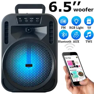 Portable Bluetooth Speaker 6.5" Subwoofer - Heavy Bass Stereo Sound System Big Loud with LED Lights, TWS Stereo Sound & Deep Bass, Gift for All
