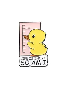 Cute Duck Design Brooch, Fashionable Letter Pattern Brooch for Women & Men, Enamel Pin Suitable for Backpacks, Jeans, Scarves, Hats Decoration, Fashion Accessory