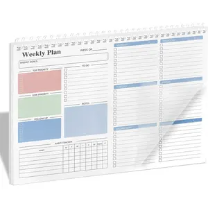Weekly  Notepad - Daily  Undated 52 - Week Sheets, 8.5x11" Weekly Goal Notebook, Habit  Journal, Excellent for Student School Work Personal Productivity Organizer