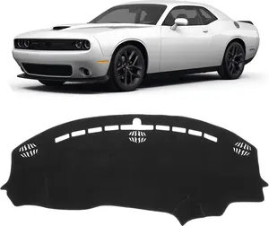 KUST Car Dash Cover for Dodge Challenger 2015-2022 2023 2024 Left Hand Driving Non-Slip Center Console Dash Cover Interior Accessories for Dodge Challenger Custom Fit Dash Mat Sunshade No Glare Black