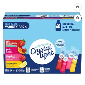 Crystal Light Variety Pack Drink Mix Packets 60 pk. Crystal Light Variety Pack Drink Mix Packets 60 pk.