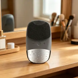 1 Pack Waterproof Facial Cleanser Brush, Rechargeable Silicone Face Cleanser with 5 Adjustable Speeds, Gentle & Deep Cleaning Modes for Exfoliating, Massaging & Daily Care, Cleansing Tools, Suitable for Home & Travel Use