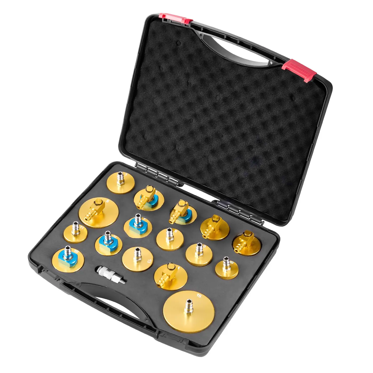 VEVOR 17-Piece Brake Master Bleeder Kit, Car Automotive Tools Set with Multi-Size Universal Quick Connectors, Aluminum Alloy Build for Strong Seal & Durability, Fluid Change Use, Father's Day Gift Option