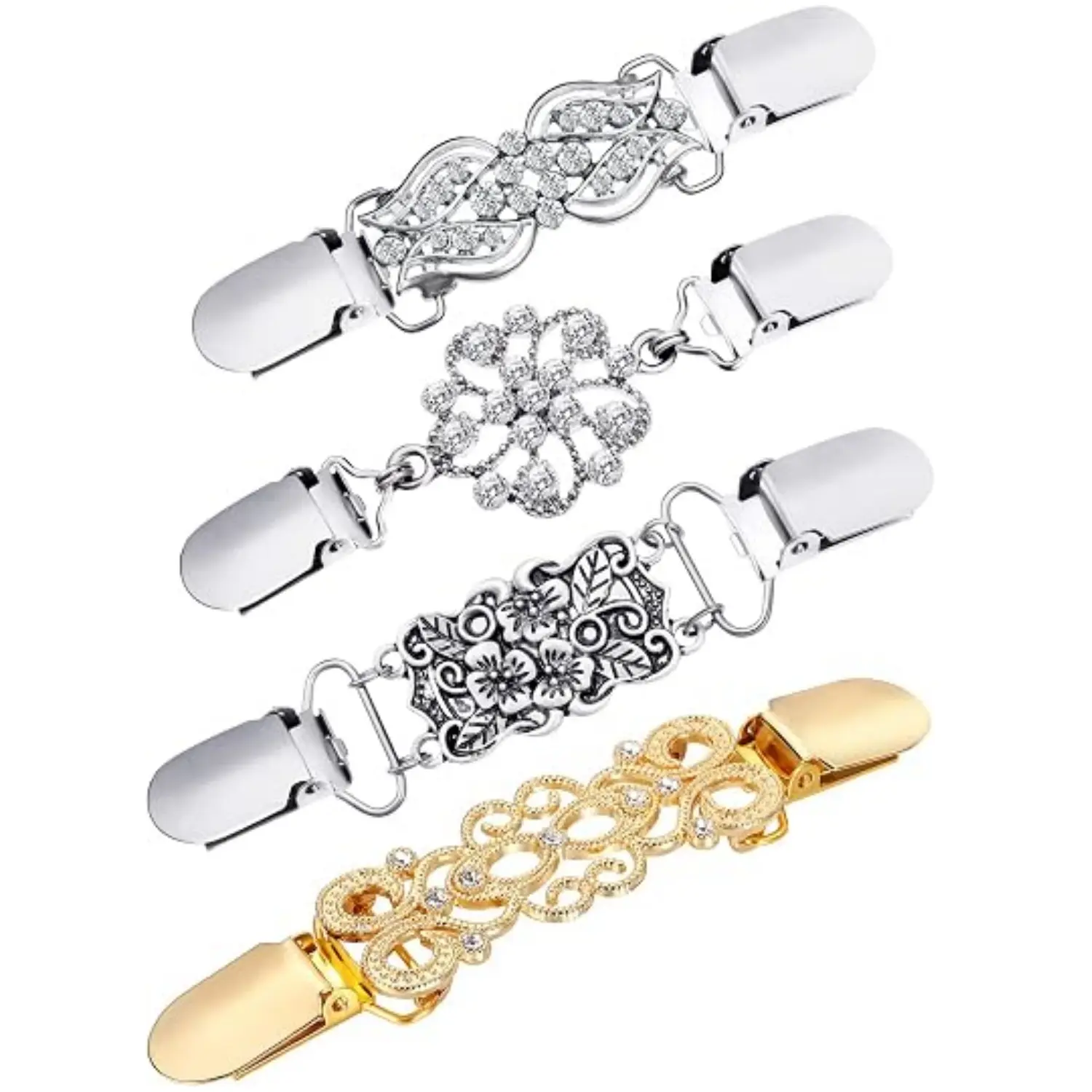 4Pcs Vintage Dress Clips Retro Shirts Mitten Sweater Shawl Cardigan clothing Cinch Clips for Women & Girls - Home Improvement.