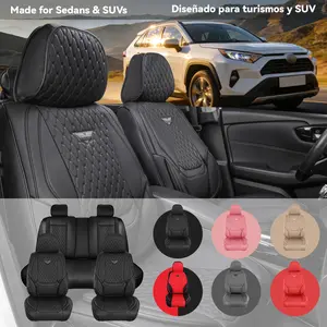 EKR Semi-Custom Deluxe 5-Seat Car Seat Covers Universal Fit Fits 80% Vehicles Waterproof Wear-Resistant Full Coverage Auto Seat Protectors Interior Upgrade for Toyota Honda Nissan Ford Kia Hyundai 2-Year Warranty