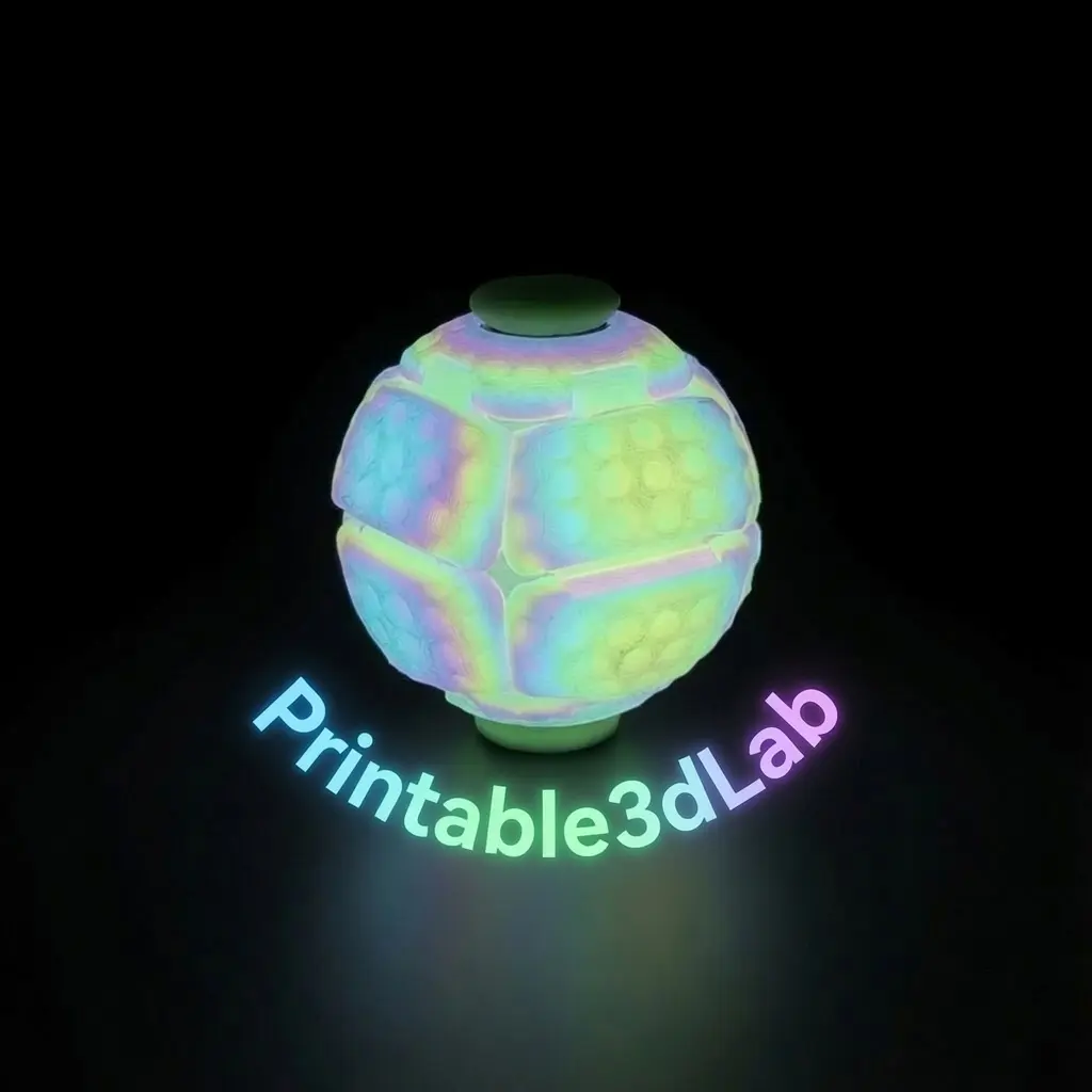 Orbix 3D Printed Squishy Keychain - Glow-in-Dark Dual Metal Bearing, Small Size Unisex Stress Reliever, Spin-Stretch Fashion Accessory Home Decor Figurine