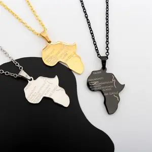 African map pendant necklace, suitable for daily wear for both men and women