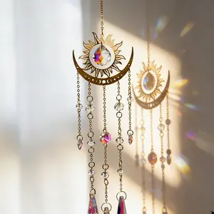 Crystal Sunflower Decoration Ornaments, Window Hanging Prism Rainbow Maker, Indoor Outdoor Home Garden Decor, Perfect for Thanksgiving, Valentine's Day, Mother's Day