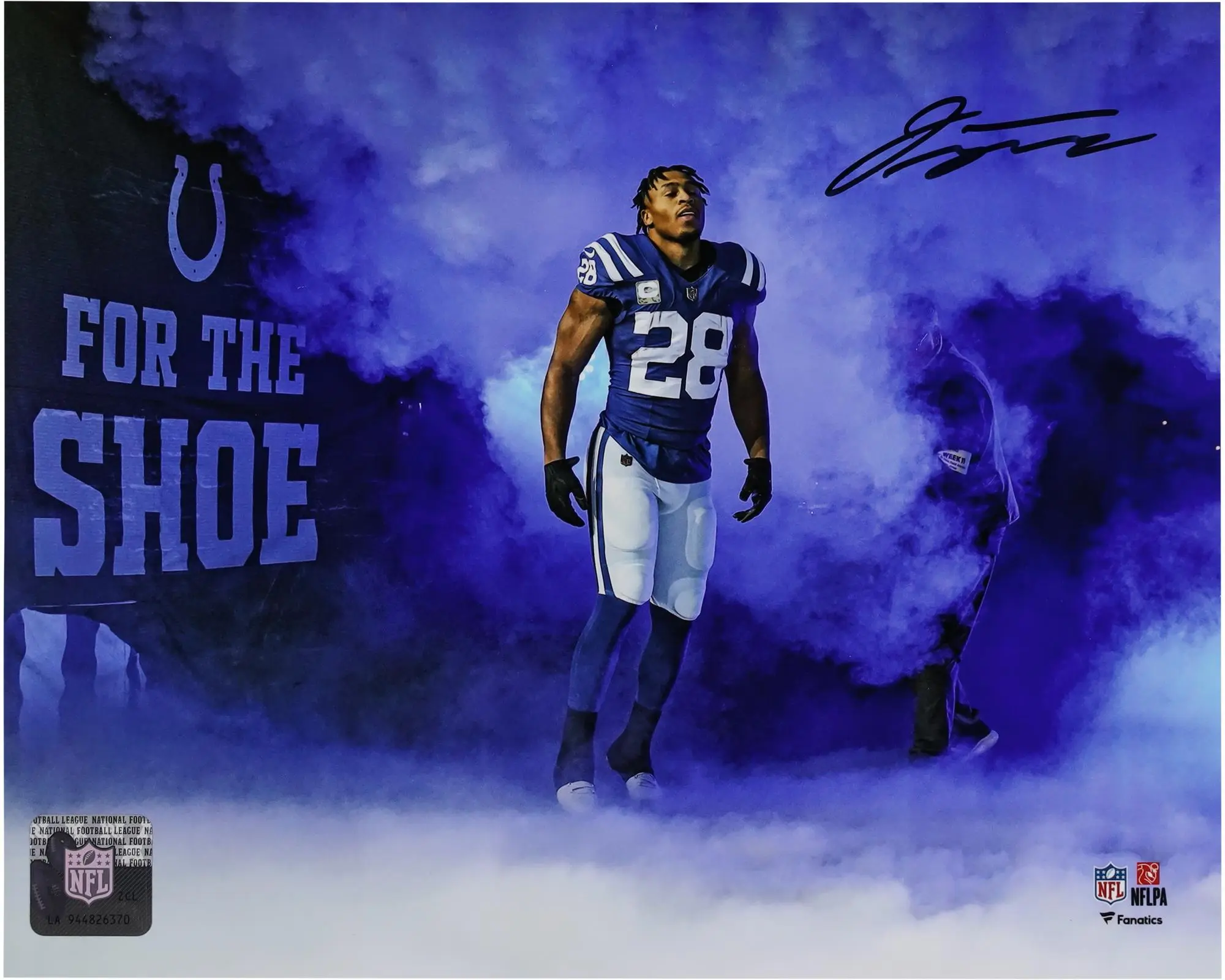Jonathan Taylor Indianapolis Colts Autographed 8" x 10" Smoke Entrance Photograph - Fanatics Authentic Certified - NFL Memorabilia