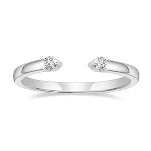 EAMTI 925 Sterling Silver Wedding Bands for Women Open Stackable CZ Cubic Zirconia Engagement Rings for Her