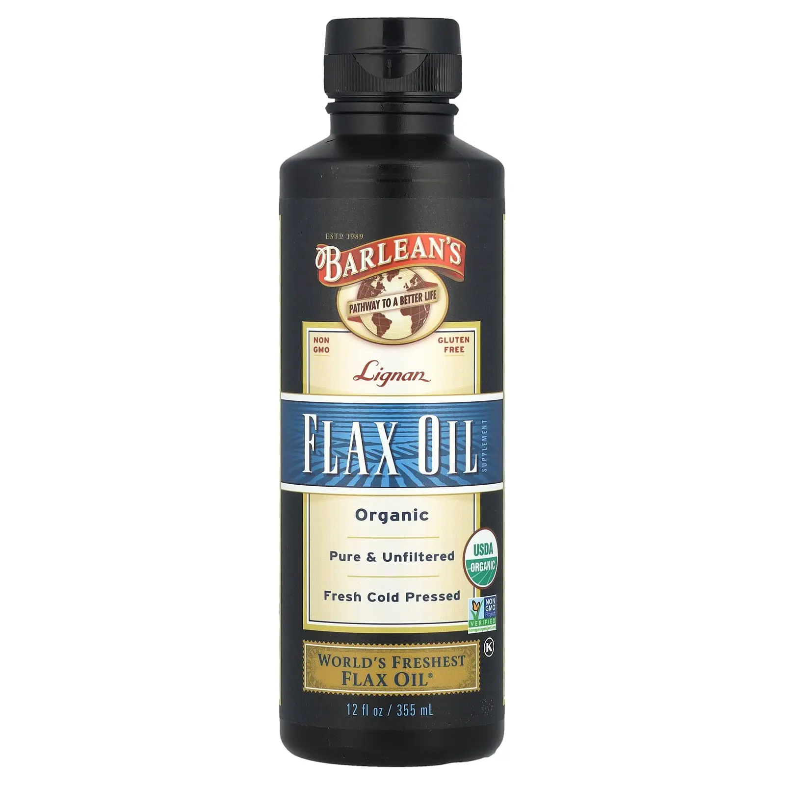 Barlean's Organic Lignan Flax Oil, 12 fl oz (355 ml)