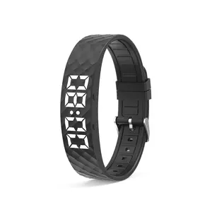 LED Digital Alarm Clock Watch Waterproof Snooze-proof Alarm Bracelet Adjustable with Running Pedometer Fitness Wristbands,summervibes