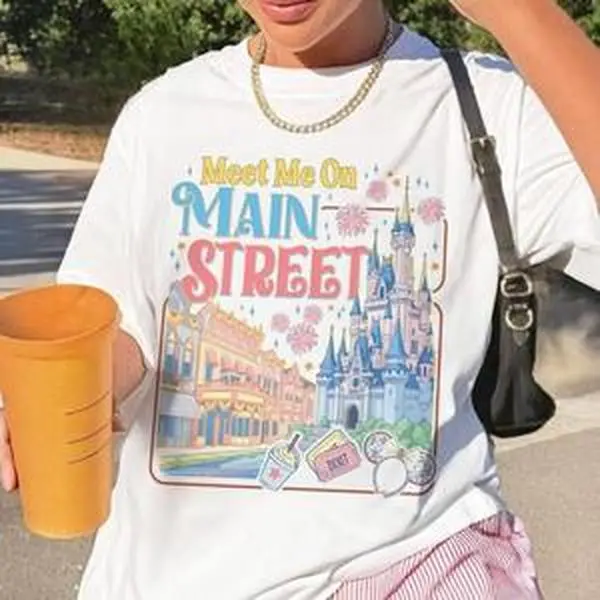 Meet Me On Main Street Shirt, Magic Kingdom Tshirt, Main Street Theme Park Tee, Family Trip Matching Shirt